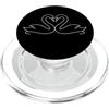 Minimal Line Art Co Cuore di cigno minimalista One Line Art PopSockets PopGrip per MagSafe