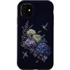 Hummingbird Apparel For Kids and Adults Custodia per iPhone 11 Giardino botanico floreale lilla ortensia colibrì