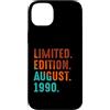 August 1990 Birthday Gift For Year 1990 Custodia per iPhone 14 Plus Edizione Limitata Agosto 1990 Compleanno
