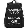 Custom Zaino personalizzata il tuo con Foto Testo Nome o logo - personalizzabile, per bambini, unisex, Zaino scolastico leggero per studenti, viaggi, campeggio e ritorno a scuola
