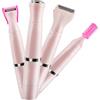 VICASKY Rasoio Elettrico Donna 4 in 1 Ricaricabile Rosa Dispositivo per Rasatura Ascelle e Zona Intima Rifinitore Corpo USB Lavabile per Pelle Liscia e Indolore
