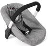 Bayer Chic 2000® Seggiolino auto per bambole con adattatore per passeggino - Jeans grigio - Bambole fino a 52 cm - 3-8 anni