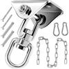 Morzejar Set di ganci per amaca ad alta resistenza con catena a dondolo lunga 50 cm, in acciaio inox 304, portata 450 kg, gancio girevole a 360°, per sedia a dondolo, sacco da boxe, yoga, trapezio, per interni