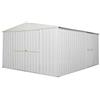 Notek Box in Acciaio Zincato Casetta da Giardino in Lamiera 3.60 x 4.30 m x h2.10 m - 185 KG - 15 metri quadri (Bianco)