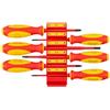 TEKTON Set di cacciaviti a croce isolati quadrati con organizer modulari rossi, 6 pezzi (#1 - #2, 5,5-6,5 mm, #1 - #2) | DVZ90105