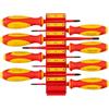TEKTON Phillips, set di cacciaviti isolati quadrati con organizer modulari rossi, 8 pezzi (#1 - #2, 3,5-6,5 mm, #1- #2) | DVZ90103