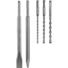 AEG - Kit 3 punte SDS+ ∅6/8/10 lunghezza 160mm & 2 scalpelli (piatto x1 & picco x1) - KIT SDS +