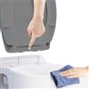 RAM ONLINE Ram® - Sedile WC a sgancio rapido, chiusura rallentata, con cerniere, in ABS, colore: grigio