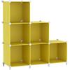 AWTATOS Organizer per armadio, 6 ripiani cubici per libreria, fai da te, impilabile, in plastica, per camera da letto, casa, giallo
