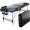 FENIXSHOP24 LETTINO MASSAGGIO PROFESSIONALE 2 ZONE IN ALLUMINIO PORTATILE