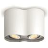Philips Hue White ambiance Faretto doppio Pillar, Lampada da soffitto smart, Bluetooth, Bianco, LED, Metallo, GU10