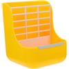 BUGUUYO Mangiatoia per Coniglio 2 in 1 Cestello, Plastico Giallo | Gabbietta Pet, Fondo Piatto Stabile, Pezzo Singolo, Accessori Coniglio per Uso Quotidiano