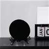Feng Shui Black Obsidian Scrying Mirror, Black Obsidian Disc con supporto,