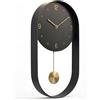 DECORAY DECOCRAY Orologio da Parete Moderno con Pendolo Silenzioso - 2 Pendoli in colori diversi Inclusi, Design Minimalista in Nero, Movimento Silenzioso, Confezione Premium - Per Soggiorno, Cucina, Ufficio