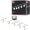 Paulmann sistema di cavi per faretti, set estensibile, 94136, Sheela, massimo 5 pezzi da 10 W l'uno, cromato, opaco/opale, lampada da soffitto, senza lampadina