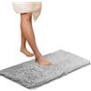Cicilin - Tappeto da bagno in microfibra spesso e morbido, assorbente, in ciniglia con gomma, antiscivolo, lavabile in lavatrice, per pavimento del bagno, vasca e doccia (grigio) 60 x 90 cm
