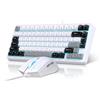 Snpurdiri Combinazione di tastiera e mouse con cavo, tastiera meccanica compatta a 81 tasti, tasti rotondi retrò retroilluminati blu ghiaccio, tastiera da gioco per laptop, facile da trasportare in