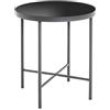 HAKU Tavolino rotondo Tavolino con piano in vetro antracite nero metallo vetro di sicurezza 5 mm - Dimensioni: A 47 x Ø 40 cm Stile: Modern