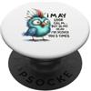 Witty Avian Designs Divertente uccello sarcastico ti ha picchiato 3 volte umorismo PopSockets PopGrip Adesivo