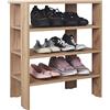RICOO Scarpiera salvaspazio 70 x 60 x 32 cm WM039-EG Scaffale mobile ingresso Rovere marrone - Portascarpe