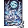 VZQWERTYU Volpe Bianca Fantasia Puzzle 1000 Pezzi Carta Adulti Notte Cristallo Scenario Lunare Gioco di Puzzle 1000 Pezzi Relax Decorazione Famiglia Regalo 38x26cm/1000pcs