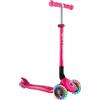 Globber - PRIMO FOLDABLE LIGHTS - Monopattino pieghevole e illuminato a 3 ruote per bambini dai 3 ai 7 anni + , Rosa Intenso, Taglia unica