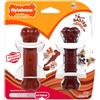 Nylabone Giocattolo da masticare originale e strutturato per cani, giocattoli per cani durevoli e resistenti, per masticatori aggressivi, pancetta e sapore di bistecca, cani di piccola taglia, fino a