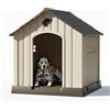 Aqpet Cuccia per Cani in Plastica Impermeabile da Esterno e Interno - Casetta con Pavimento Rialzato e Sistema di Ventilazione - Rifugio Resistente per Cani di taglia Grande 93x99x98hcm