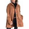 Cicilin Cappotto da donna in velluto a coste autunnale casual con cappuccio giacche in velluto a coste con tasche, Verde, XL