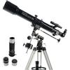 Celestron 21037 PowerSeeker 70EQ Telescopio riflettore - include due oculari, diagonale d'immagine eretta, lente di Barlow 3x, treppiede regolabile in altezza e vassoio accessori Deluxe, nero