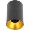 GTV lighting TENSA - Plafoniera in alluminio 96 x 140 IP20 GU10, rotonda, colore: Nero