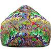 Treer Fodera per Pouf a Sacco per Adulti e Bambini, Hip -Hop Graffiti Stampa Copertura per Poltrona Sacco con Cerniera e Senza Imbottitura, Pouf a Forma di Pera Bean Bag Cover (70x80 cm,Verde)