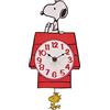 Mark Feldstein & Associates Peanuts Snoopy's Dog House con Woodstock Pendulum Pal Orologio da parete, 30,5 cm