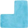 ZVD Tappeti Bagno,Tappeto Bagno Antiscivolo,Tappetino Da Bagno A Forma Di L,Tappetino Angolare Per Doccia, In Morbido Pile Di Corallo, Antiscivolo,Lavabile,Tappeto Bagno Assorbente (Ciano)