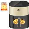 Uten Friggitrice ad Aria Doppia Resistenza 5,5L | Finestra Visiva Luce Interna, Touch Colori, 14 Programmi, Avvio Ritardato | 2 Resistenze Indipendenti, Non Capovolgere, Risparmio Energetico
