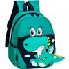 XNDZ Zaino per bambini per asilo nido bambini zaino dinosauro con cinghia toracica asilo scuola zaino all'aperto per 3-6 anni ragazzi ragazze, Dinosauro verde 3, Small