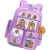 Walopola Zaino Capibara, Borsa da scuola Capibara - Borsa per libri con motivo animale dei cartoni animati | Zaino di capacità, borsa impermeabile per materiale scolastico per libri di