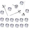 MAX ARGENTO Orecchini Naso, Piercing Naso Nasino, in Argento 925 Sterling Brillantino Zircone 2 mm Set 20 Pezzi