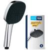 GROHE Vitalio Comfort 110 Doccetta Alta Pressione (soffione quadrato 11 cm, 2 getti Rain e Jet, SpeedClean anticalcare, anello ShockProof), Cromo, 26926001