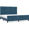 vidaXL Struttura letto senza materasso blu scuro 160x200 cm velluto
