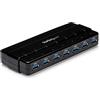 StarTech.com HUB USB 3.0 a 7 porte, 5Gbps, Perno e concentratore USB 3.0 veloce a 5 GBps con alimentazione esterna- Nero