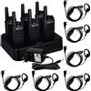 RT668 Walkie Talkie Professionali, Ricetrasmittenti PMR446 Con Caricatore a 6 Vi