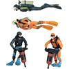 2 Pezzi Action Figure Miniatura Subacqueo Ornamento Decorativo in PP per