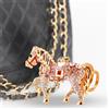 Ciondolo per borsa decorazione portachiavi con strass cavallo per