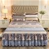 Morbuy 3 Pezzi Set Gonna da Letto per Singolo Matrimoniale e Una Piazza e Mezza Elasticizzata Copriletto con Volant Coprirete per Letto Lenzuola con 2 Federe (120x200cm,Stile 4)