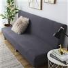 Hiseng Copridivano Senza Braccioli Pieghevole Divano Letto 2-3 posti all-Coperto Copridivani Elasticizzati Universale Anti Scivolo Copri Divano (Grigio Scuro,150-190cm)