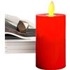 Buerfu rosse con fiamma mobile, candela rossa tremolante a batteria, finte, decorazione da tavolo per Natale, matrimoni, esterni, interni