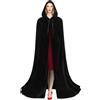 Generico Cappa Rinascimentale,Mantello con Cappuccio 150 cm - Vampiro Corvo Halloween Unisex per Feste Teatro Avventura Costume Scenico All'aperto Travestimento