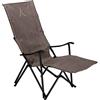 Grand Canyon EL TOVAR LOUNGER - Sedia da campeggio, sedia pieghevole con bracciolo, schienale alto e poggiapiedi - fino a 100 kg - Alluminio - Falcon (marrone)