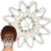 Genikeer Copertura per chignon, rete per capelli con strass e perle, accessori per lo styling per feste, sport, lavoro, correzione rapida, danza, performance, palcoscenico, eventi formali